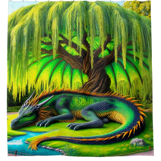 Rideaux De Douche Dragon Art (Devant)