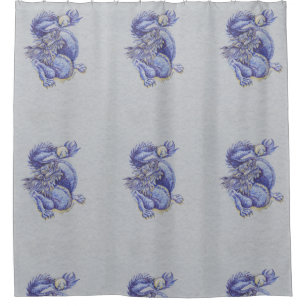 Rideaux De Douche Dragon bleu