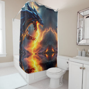 Rideaux De Douche Dragon Fight 2