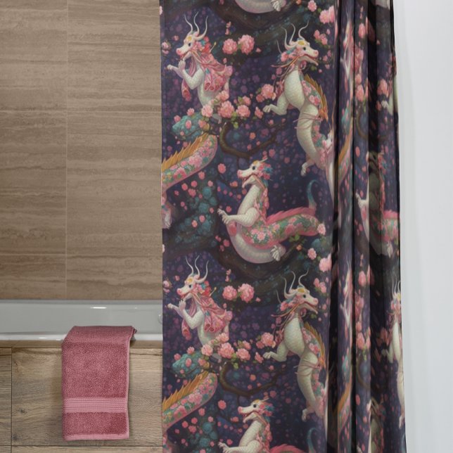 Rideaux De Douche Dragons floraux géants (Créateur téléchargé)