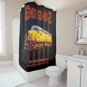 Rideaux De Douche Drapeau américain vintage EMD SD40-2 Locomotive di