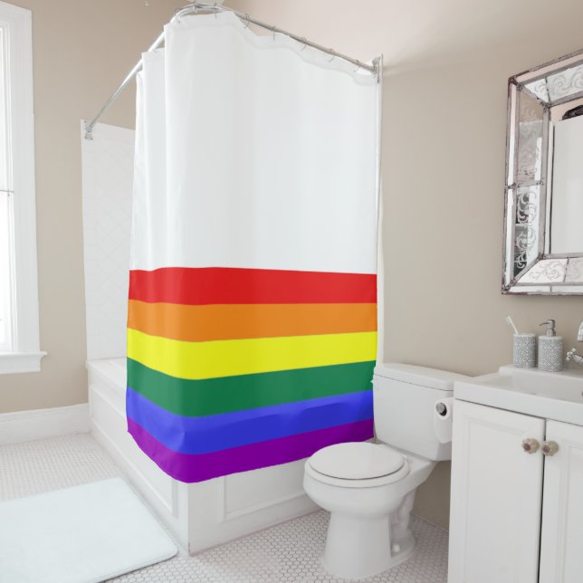 Rideaux De Douche Drapeau arc-en-ciel gay pride (bas) (En situation)