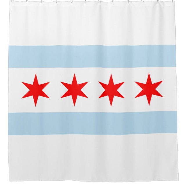 Rideaux De Douche Drapeau de Chicago (Devant)