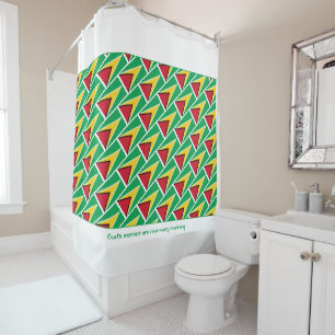 Rideaux De Douche DRAPEAU DE GUYANA Écriture Customisée Style Guyana