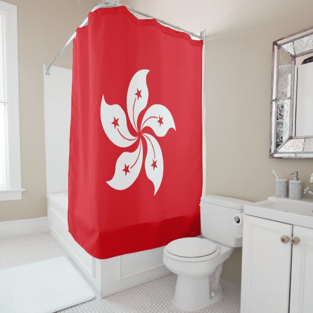 Rideaux De Douche Drapeau de Hong Kong (En situation)