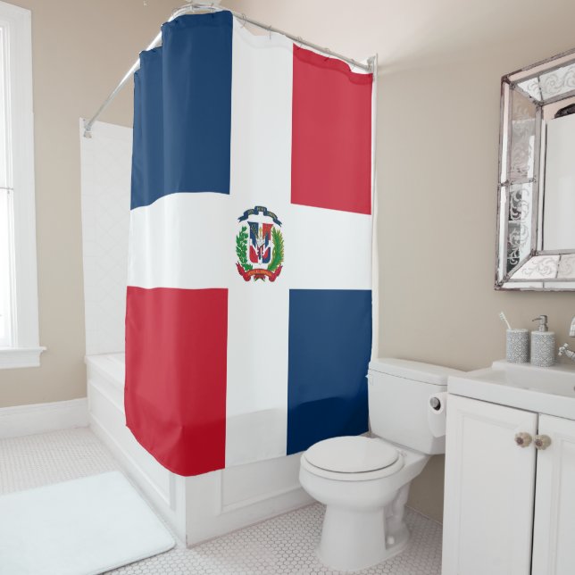 Rideaux De Douche Drapeau de la République Dominicaine (En situation)