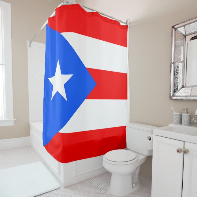 Rideaux De Douche Drapeau de Porto Rico (En situation)