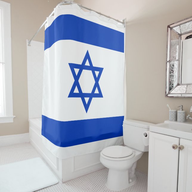 Rideaux De Douche Drapeau d'Israël (En situation)