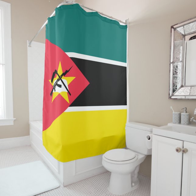 Rideaux De Douche Drapeau du Mozambique (En situation)