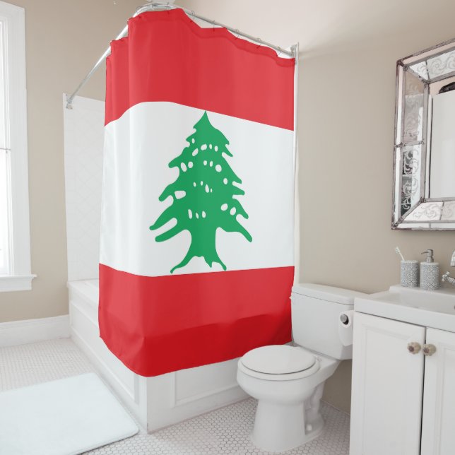 Rideaux De Douche Drapeau libanais (En situation)