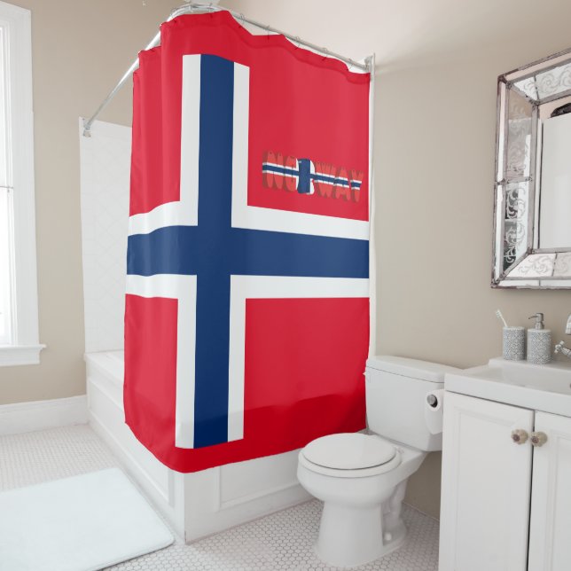 Rideaux De Douche Drapeau norvégien (En situation)