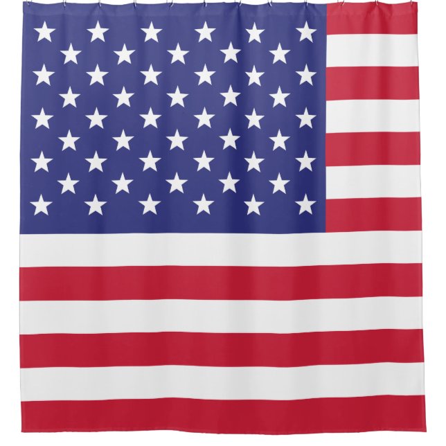 Rideaux De Douche Drapeau patriotique rouge blanc et bleu américain (Devant)