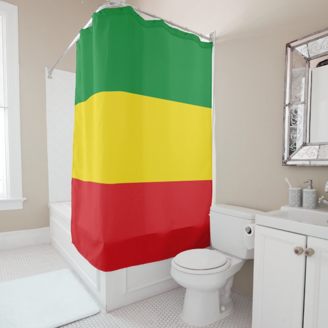 Rideaux De Douche Drapeau rastafarien Rasta Ethiopie (En situation)