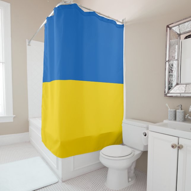 Rideaux De Douche Drapeau Ukraine (En situation)