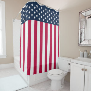 Rideaux De Douche Drapeau US des étoiles et des rayures modernes