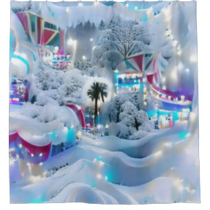 Rideaux De Douche Dreamy Winter Wonderland Lumières