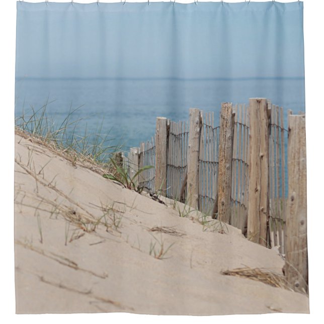 Rideaux De Douche Dune de sable et barrière de plage (Devant)