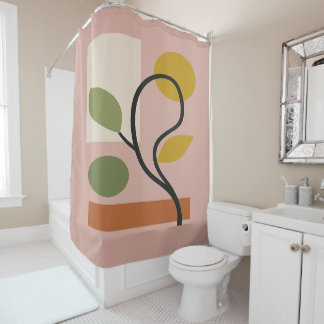 Rideaux De Douche Dusty Rose Contemporary Geometric