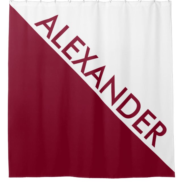 Rideaux De Douche DYI + Bourgogne 2 Gras Triangles Diag Monogramme (Devant)