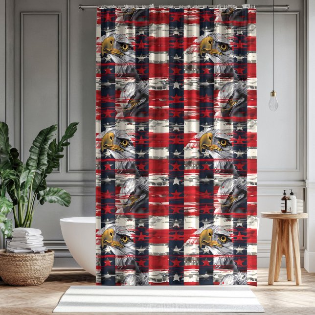Rideaux De Douche Eagle and Flag Curtain 4th of July Bath Accent (Eagle and Flag Curtain 4th of July Bath Accent)