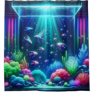 Rideaux De Douche "Échappement de l'aquarium enchanté"