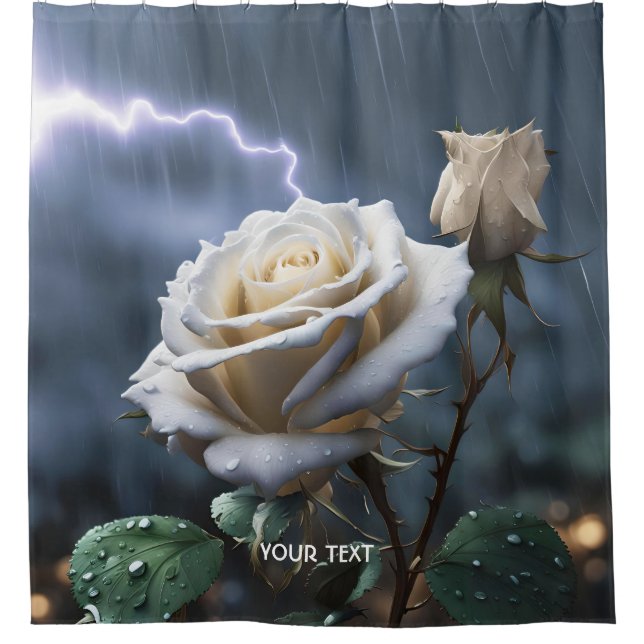 Rideaux De Douche Éclairage de pluie Rose mignon Imaginaire (Devant)
