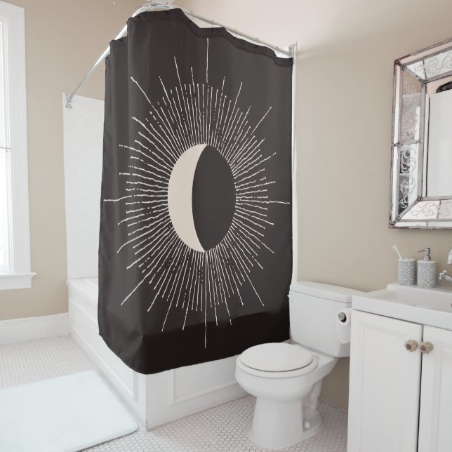 Rideaux De Douche Éclipse de la lune Abstraite (En situation)