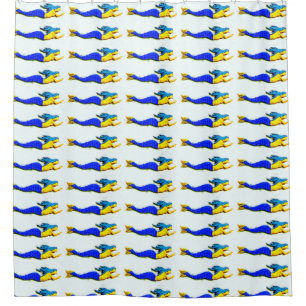 Rideaux De Douche école de natation mermaids à queue bleue motif