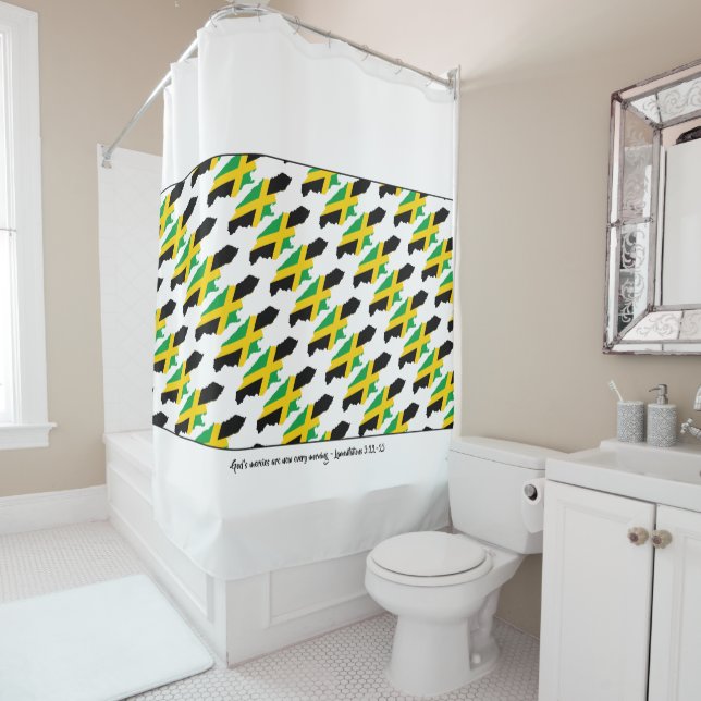 Rideaux De Douche Écriture personnalisée JAMAICA (En situation)