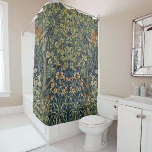 Rideaux De Douche Écureuil Vintage de Morris et Motif de fleurs