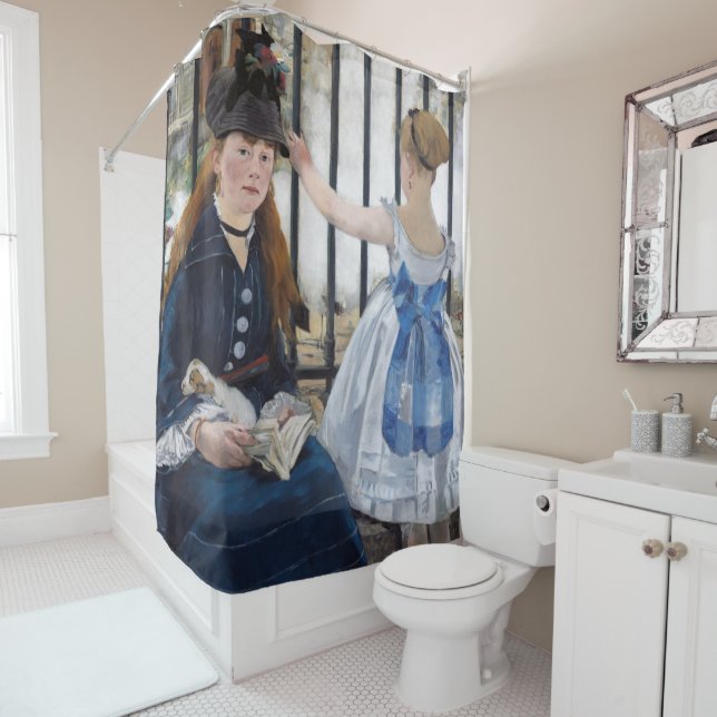 Rideaux De Douche Edouard Manet - Le Chemin De Fer (En situation)