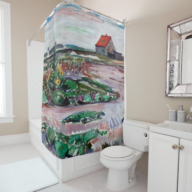 Rideaux De Douche Edvard Munch - Seashore. Paysage près de Lubeck (En situation)