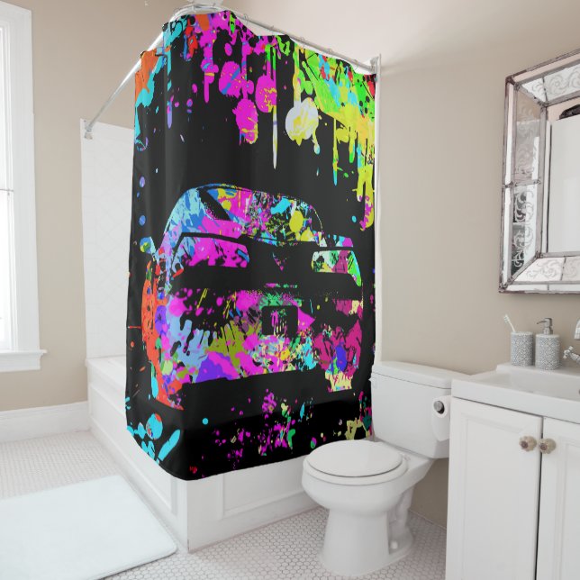 Rideaux De Douche Effet de graffiti d'éclaboussure de peinture de (En situation)