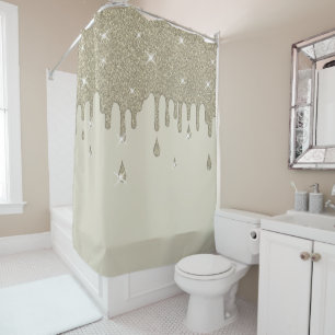 Rideaux De Douche Effet Parties scintillant en argent et étincelles