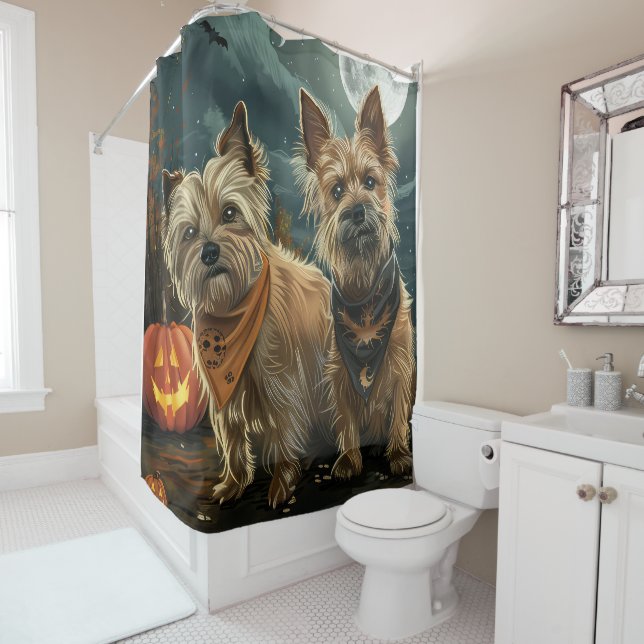 Rideaux De Douche Éffrayant australien Terrier Halloween (En situation)