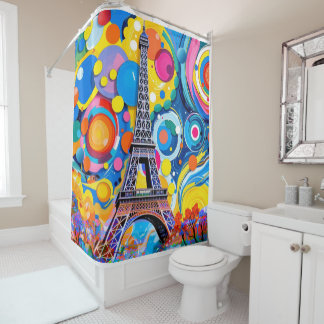 Rideaux De Douche Eiffel Tower Pop Art