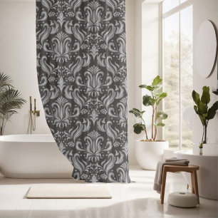Rideaux De Douche Élégance Graystone Damask