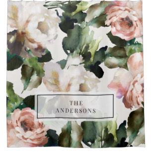 Rideaux De Douche Élégant acrylique moderne peint floral chic girly