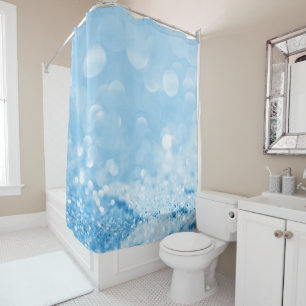 RIDEAUX DE DOUCHE ÉLÉGANT AQUA BLEU PATTERNEL DOUCHE CURTAIN