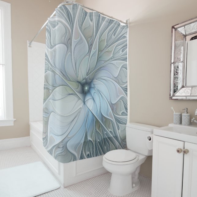 Rideaux De Douche Elegant Beauty Modern Abstract Fractal Art Flower (En situation)