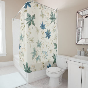 Rideaux De Douche Élégant Boho Vintage Feuille érable modèle floral
