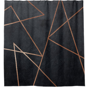 Rideaux De Douche Elégant Chic Rose Gold Noir