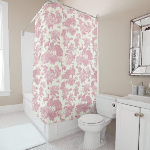 Rideaux De Douche Elégant Chic Rose Toile Cerf Boodland
