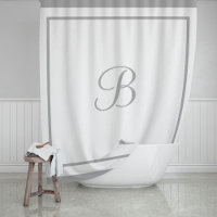 Elegant Dark Gray Border Script Monogram Letter