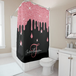Rideaux De Douche Élégant effet de Parties scintillant rose person
