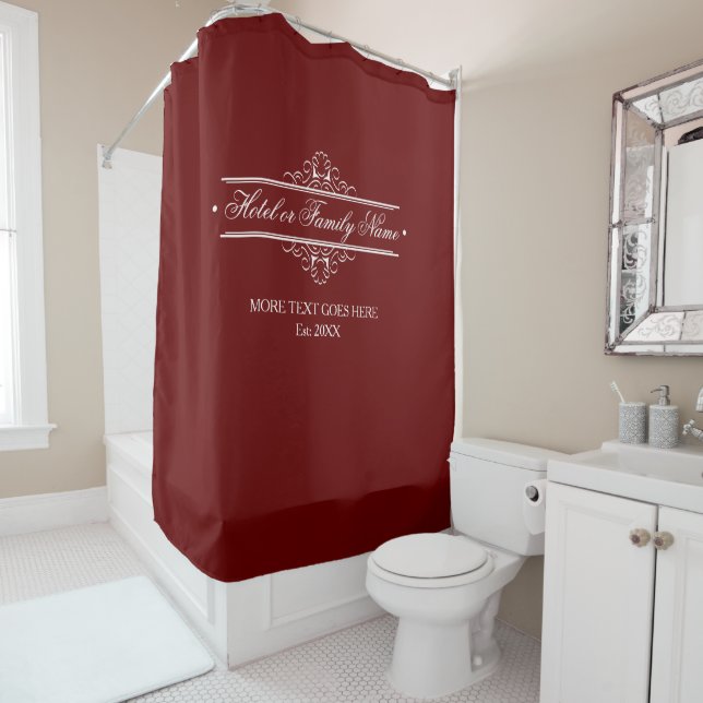 Rideaux De Douche Elégant Hôtel Rouge Personnalisé Ou Cadre Familial (En situation)