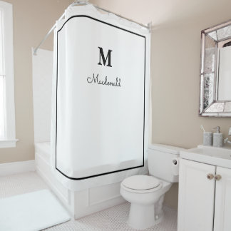 Rideaux De Douche Élégant monogramme personnalisé Ornate