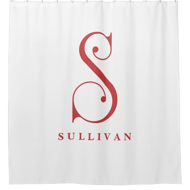 Rideaux De Douche Élégant Monogramme S Personnalisé (Devant)