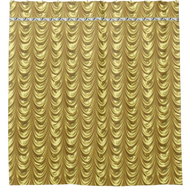 Rideaux De Douche Élégant Motif d'or trempé (Devant)