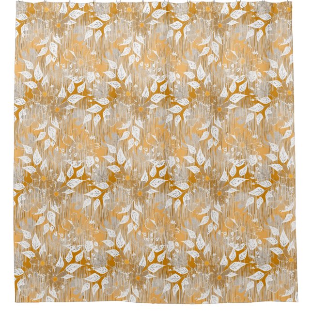 Rideaux De Douche Elégant motif floral. (Devant)